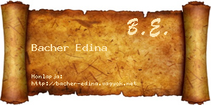 Bacher Edina névjegykártya
