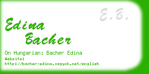 edina bacher business card